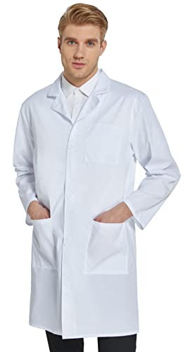 VOGRYE Professional Lab Coat for Men Women Long Sleeve, White, Unisex - Image 7
