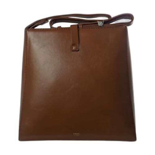 Arezzo Bolsa Hobo Feminina em Couro Legítimo, Média Eco Calf Shine - Warm Caramel