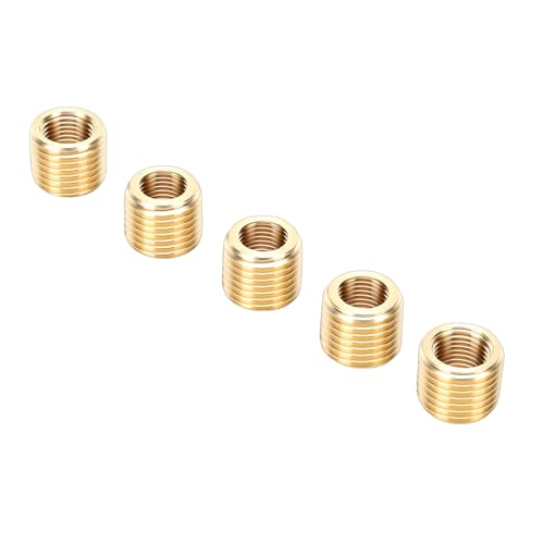 Jiawu NPT Threaded Reducing Pipe Fitting, 1/4 Inch Male X 1/8 Inch Female Brass Bushing Reducer Adapter with 5 Pack Kit for Automotive Industrial Applications