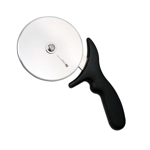 Image of HS 4.5 Inch Professional Pizza Cutter Sandwich Paratha Chapati Roti Wheel Smooth Rotating Slicer Food Grade Stainless Steel with Japanese Grade for Home and Commercial Use, Black