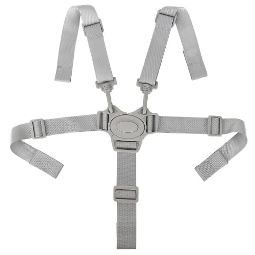 Ceinture de Sécurité à 5 Points Ceinture de Sécurité en Nylon Harnais de Sécurité pour Bébé Harnais Réglable pour Siège Bébé Ceinture de Sécurité pour Chaise Haute Bébé (Gris)