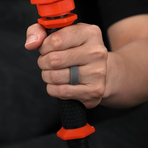 Egnaro Men's Silicone Rings 8mm Wide 2.2mm Thick Rubber Wedding Bands, 1/4/5/6/7 Multipack of Breathable Patent-Pending Design4