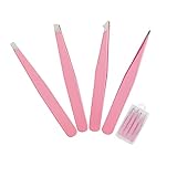 Tweezers Set 4-piece, Professional Stainless Steel Tweezers, Precision Tweezers for Eyebrows , Facia