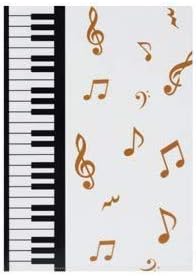 Amazon Piano Line クリアファイル ゴールド音符 ト音記号 鍵盤柄 マーチ ピアノライン 9 ファイル バインダー 文房具 オフィス用品