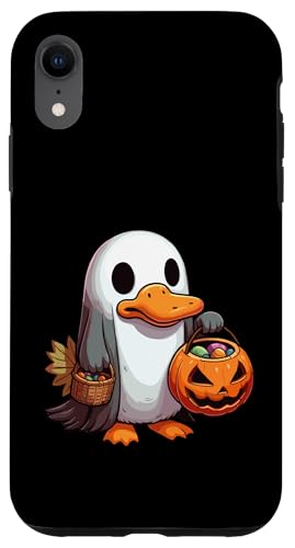 怖いハロウィーン カモノハシ ゴースト 不気味なキャンディバッグ スマホケース iPhone XR 用