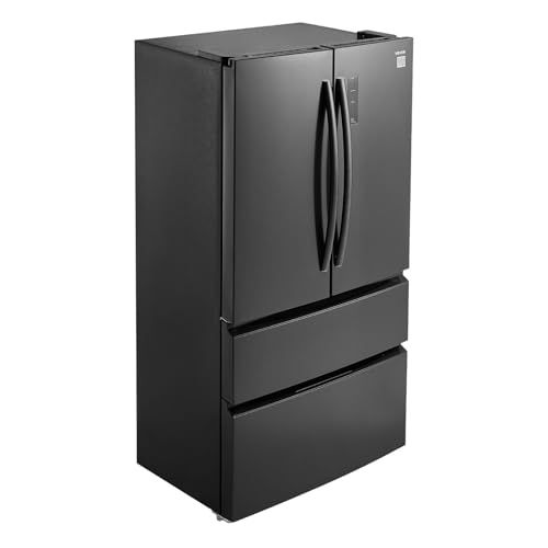 VEVOR French Door Refrigerator, 18.9 Cu. Ft. Kitchen Fridge, Counter Depth French Refrigerator with LED Display and 4 Casters, Frost-Free Bottom Freezer Refrigerators for Home & Commercial Use, Black on Fridge.com