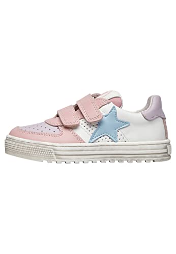 Baskets en cuir Naturino HESS VL blanc chaussure basse scratch enfant