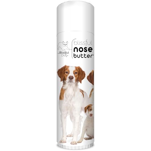 Image of The Blissful Dog Brittany Spaniel Nose Butter for Dry, Cracked Skin, Lick-Safe Dog Nose Balm with Moisturizing Shea Butter, Almond, Olive, and Essential Oils, Pet Supplies, Uncented, 0.50 oz.