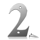 Bwintech 1 Pcs 75mm Height (3 Inch) Chrome Bolted Door Number 2 Stainless Steel 304 House Number, Suitable For Front,Wooden, Composite,UPVC Door - Image 1