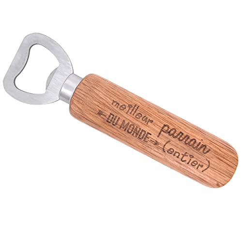 ERNESTINE - Décapsuleur Parrain je t'aime - cadeau fête des parrains et marraines - cadeau parrain accessoire homme - porte clefs personnalisable famille - cadeau homme anniversaire Noël naissance