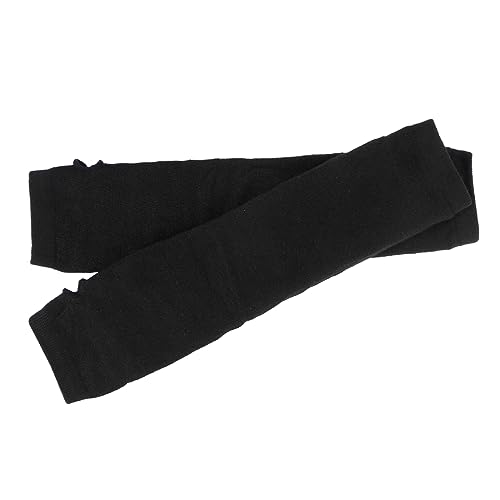 VANZACK Winter Fingerless Gloves Arm Sleeves for Women Long Knitted Warmers with Thumb Hole Soft and Comfortable for Various Occasions Black Color