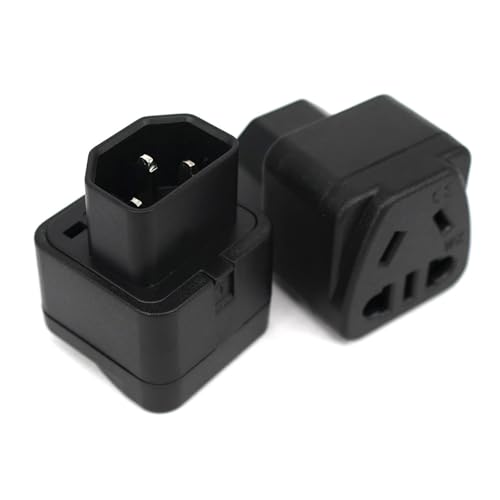 Prise de conversion IEC320 C14 pour connecter une rallonge de bureau sur onduleur d'ordinateur noir
