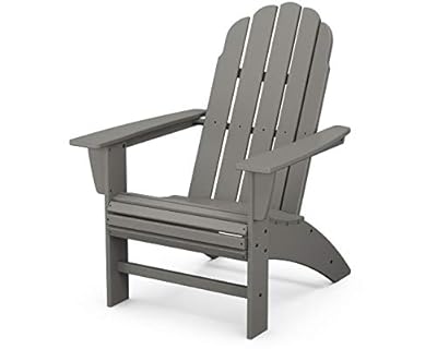 POLYWOOD Vineyard Curveback Outdoor Adirondack Chair, Slate Grey