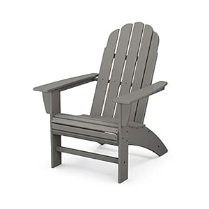 POLYWOOD Vineyard Curveback Outdoor Adirondack Chair, Slate Grey POLYWOOD Vineyard Curveback Outdoor Adirondack Chair Slate Grey