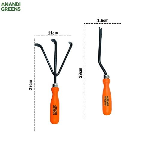 Image of Anandi Green's Metal Agriculture Garden Spectacular Heavy Duty Plastic Handle Gardening Tools Set Pack of 5 for Gardening