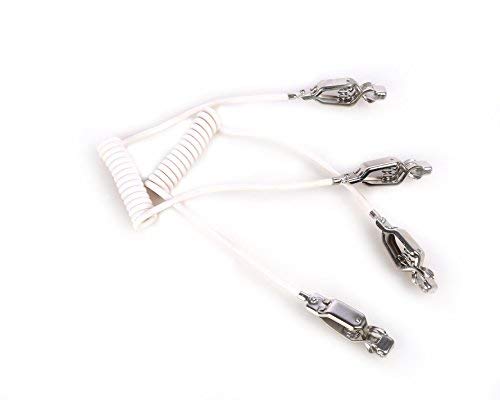 LEONARK Fencing Epee Saber Foil Body Cord - Fencing Head Wire Clamp Clip- Two-Pin Plug/Three-Pin Plug Clear Wire (Set of 2)