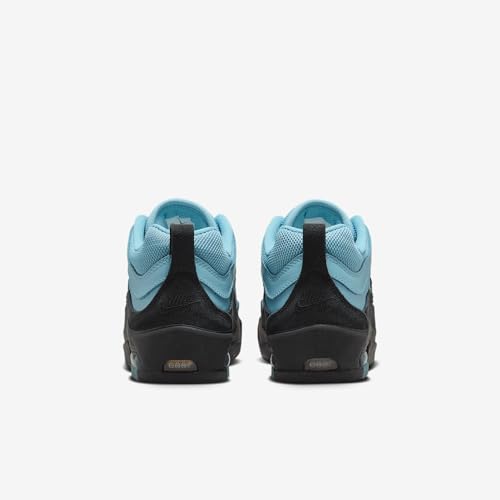 Image of Nike Air Max Ishod Skate Shoes (HF7812-400, Denim Turquoise /Denim Turquoise /Black /Black) Size 5