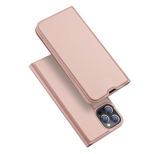 Étui portefeuille iPhone 16 Plus ultra-fin en cuir rose gold chic