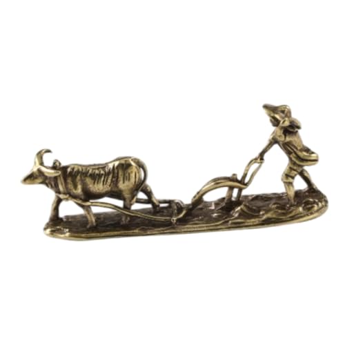 Figura de vaca de bronce miniatura para decoración miniatura 6
