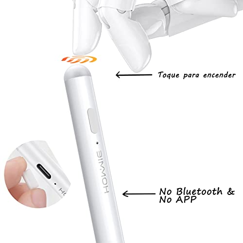 Hommie Pencil 2a Generación para Apple iPad 2018-2023, Lapiz iPad con Recarga Rápida, Magnética, Rechazo de Palma y Detección de Inclinación,Lápiz para iPad 6/7/8/9/10 Gen,iPad Pro 11" 1/2/3/12,9" 4/5