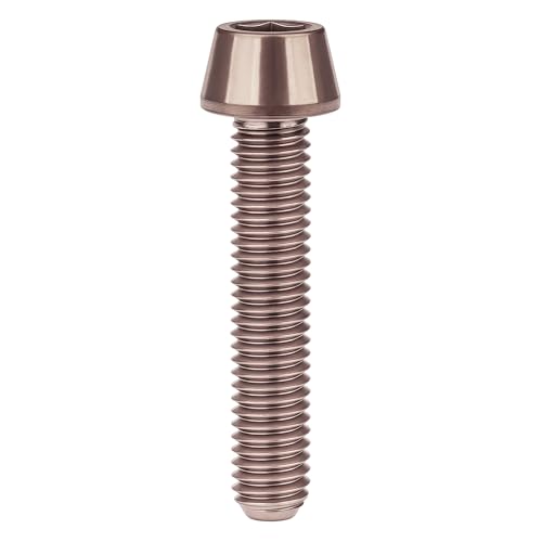 Image of Titanium Ti Bolt M5x9 16 18 20 25 30 35 40 45 50 55 60mm Tapered Head Screws Pack of 4 (M5x25mm, Bronze)