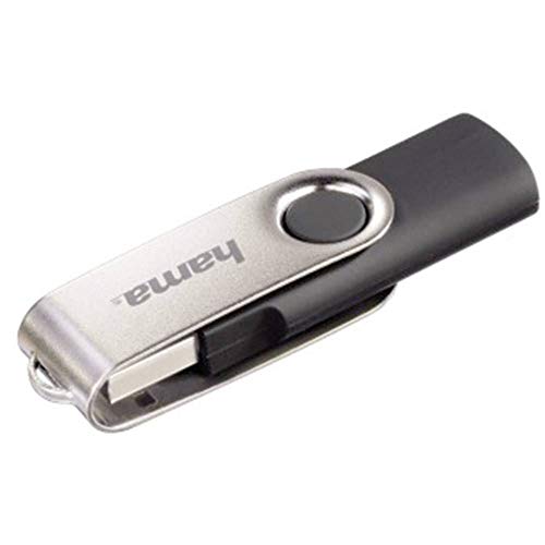 Hama | Pendrive USB 2.0 de 32 GB, Memoria USB-A de 10 MB/s, Negro y Plata