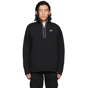 Nike Men’s Solid Black Sportswear Half-Zip Sweatshirt Activewear (as1, alpha, x_s, regular, regular, XS)