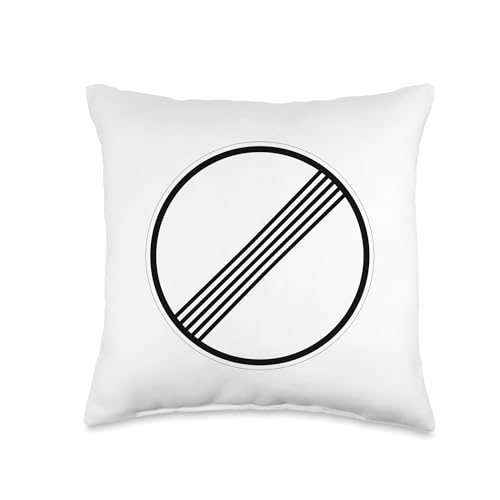 Autobahn Maximum Speed Traffic Sign Unlimited Velocity Throw Pillow