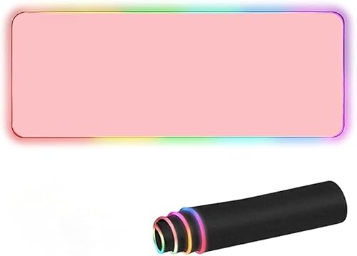 Rutexcゲーミングマウスパッド 大型 RGB発光 防水 滑り止め 柔らかいマイクロファイバー素材 デスクマット 特大サイズ おしゃれ パソコン周辺機器 学生 社会人向け(30*80*0.4CM)