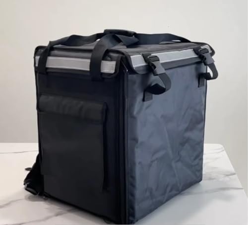 Packir PK-92V: Large Rigid Heavy Duty Food Delivery Box for Motorcycle, Insulated Pizza Delivery Bag for Bicycle/Scooter, Top Loading, 17" x 17" x 17", Collapsible, Waterproof