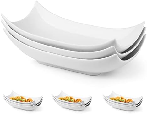 LAUCHUH Decorative Bowl Serving Platter White Serving Dishes Decorative Centerpiece Deep Serving Bowl Serving Dishes and Platters 12-Inch Set of 3