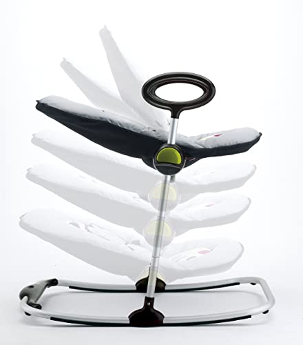 BÉABA, BabyWippe Up & Down I, Durch einfachen Druck verstellbar , 4 Höhenstufen, 3 Neigepositionen, Für Babys und Kleinkinder, Sitzverkleinerer für Neugeborene, Ultra komfortabel, Grau