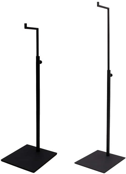 2 Pack Double Hook Handbag Display Stand Double Hook Metal Handbag Display Rack Stand (Black-Single Hook)