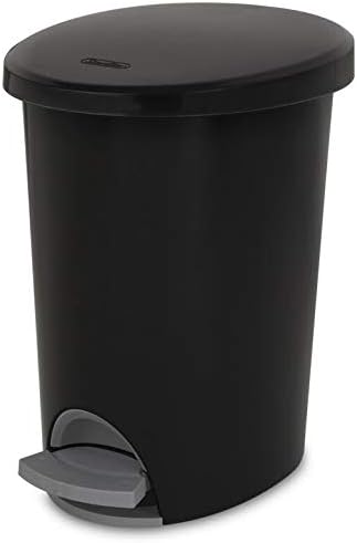 Sterilite Corp 10819002 Waste Basket Step On Black 2.6 G, standart, 2 g