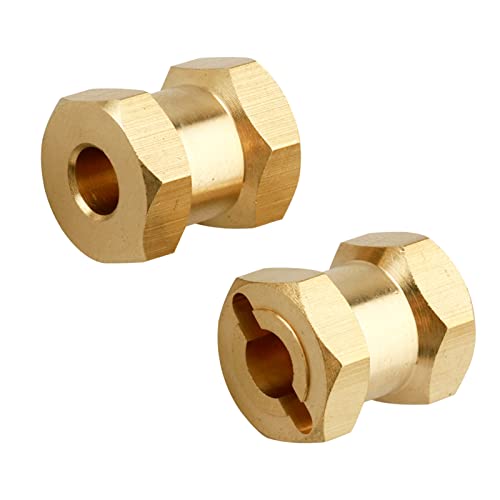 Image of 4pcs 12mm Brass Wheel Hex Hub Offset Extension Hex Drive Adapter Combiner Coupler Conversion for 1 /10 RC Crawler Axial SCX10 CC01 Jeep Wrangler D90 Wraith (15mm)