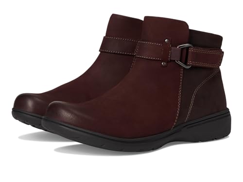 Clarks Collection Women's Carleigh Drift Ankle Boot, Merlot Combi, 6.5 M US