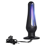AMAZBEE Thrusting Butt Plug Electric Trainer Kit Anal Vaginal Toys Wide Base Numb Electric Shocks Prostate Massager for Male and Women Adult Sex Toys (M)