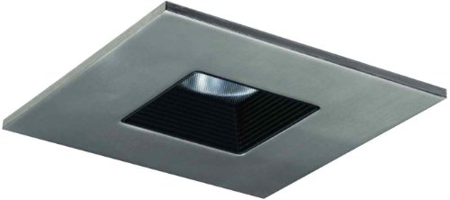 HALO Recessed TLS408SNBB 4-Inch LED Square Baffle Trim with Solite and Regressed Lens, Satin Nickel Ring