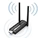 Produktbild USB WLAN Stick Adapter für PC - Internet Stick 1300Mbps USB 3.0 Dual Band 2.4GHz/5.8GHz WLAN Adapter PC mit 2 x 5dBi Antenna PC/Laptop, Kompatibel mit Windows 11/10/8/7/Vista/XP, Mac OS 10.9-10.15