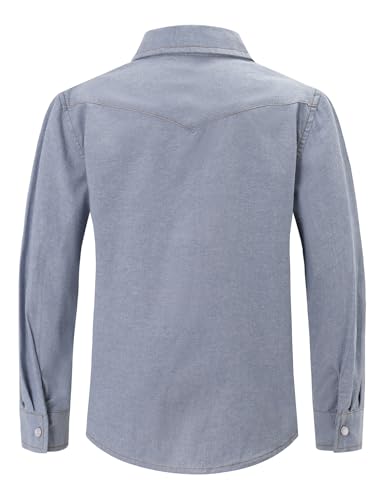 Image of Spring&Gege Boys' Long Sleeve Western Cowboys Pearl Snap Button Down Shirts (5-14 Years)