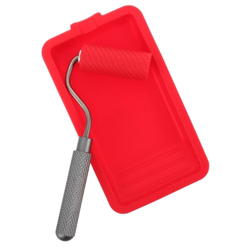 Bandeja para pintura de silicona portátil reutilizable con rodillo 2