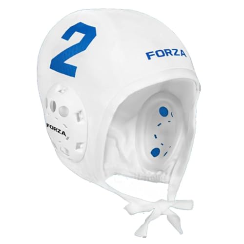 FORZA Water Polo Caps [Blue/White Team] | Set of 13 Numbered Caps [Includes Red Goalkeeper Caps...