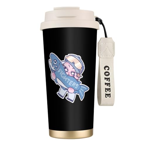 ステンレスカップ 北海道日本ハムファイターズ 車用タンブラー 大容量 マグボトル 水筒 車用コップ おしゃれ 大容量 保冷 保温 真空断熱 ストロー付き 蓋付き 直飲み ウォーターボトル 持ち運び便利 男女兼用 プレゼント オフィス 家庭用 車載用 500