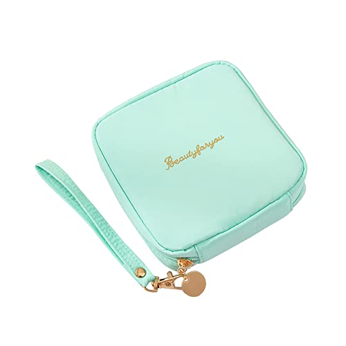 Diyomr Small Makeup Case,Lipsticks Zipper Bag With Wrist Strap,Travel Toiletry Pouch Coin Purse Cosmetic Organizer For Women And Girls (Light Blue) #TOP16