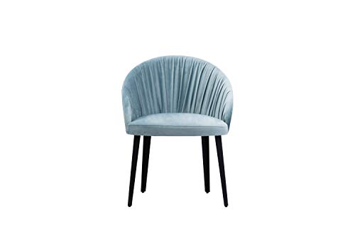Chaise de salle à manger DRAPE réglable en velours bleu pour corriger votre posture