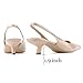 JENN ARDOR Nude Kitten Heels Low Heeled Dressy Kitty Slingback Pumps for Women Going Out Short Sandals Fashion Casual Bridal Shoes Size 10