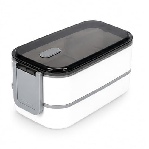 Genérico Fiambrera con Compartimentos 1400 ml con Cubiertos – Fiambrera Hermética Porta Alimentos, Lunch Box para Trabajo, Oficina, Gimnasio y Escuela