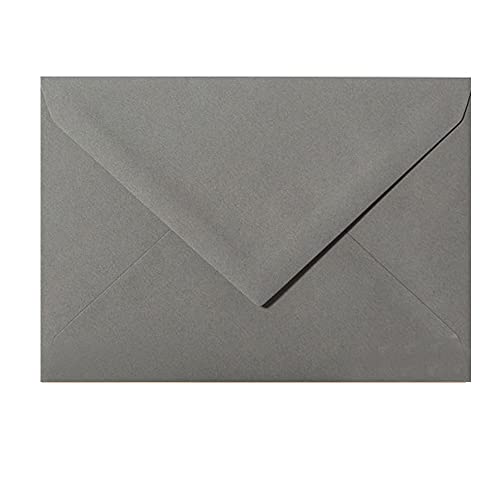Paper24 Lot de 200 mini enveloppes colorées 52 x 71 mm pour cartes de vœux, bouquets de fleurs, cadeaux en argent pour Noël ou calendrier de l'Avent Gris foncé