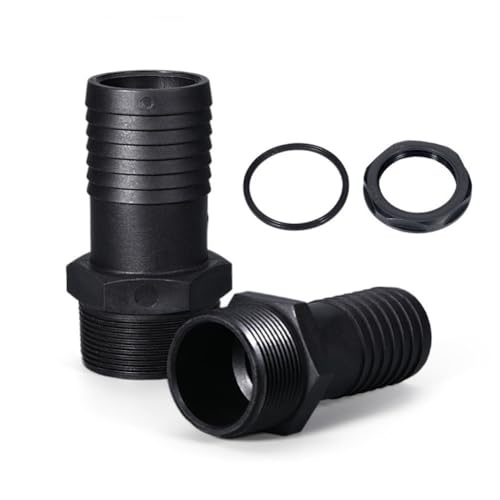Adaptador NPT macho KiraKira de polipropileno negro de 1 pulgada para manguera de riego 5 uds 8