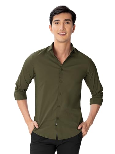 Image of Beyoung Cotton Plain Regular Fit Shirt for Men | Full Sleeve | Formal Shirt | Classic Collar Cotton